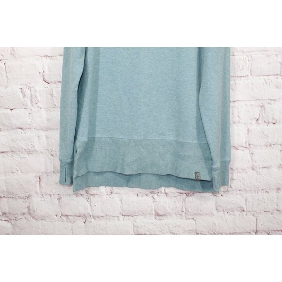 LL Bean Cozy Sweatshirt Split Hem Cadet Blue Heather Size XS - Picture 3 of 9